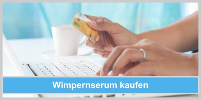 wimpernserum kaufen online kreditkarte bankkarte hand frau laptop shopping