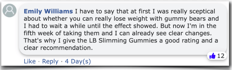 LB Slimming Gummies Experience Reviews